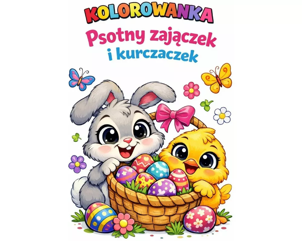 Kolorowanka psotny zaj¿czek i kurczaczek