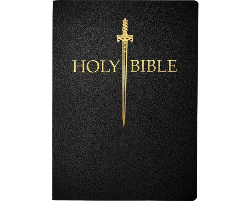 Kjver Sword Bible, Giant Print, Black Bonded Leather, Thumb Index