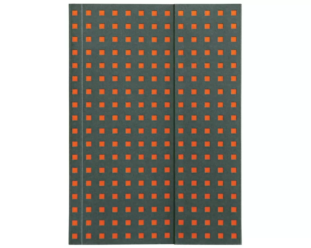 Grey on Orange (Quadro) B6 Lined Notebook
