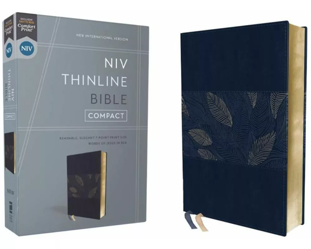 NIV, Thinline Bible, Compact, Leathersoft, Blue Floral, Red Letter, Comfort Print