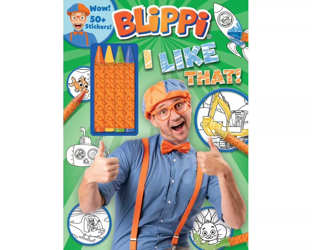Blippi: I Like That! Coloring Book with Crayons