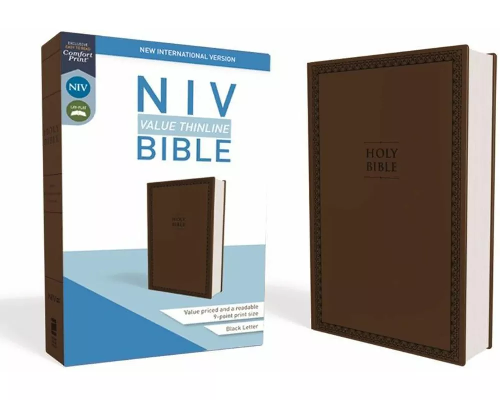 NIV, Value Thinline Bible, Leathersoft, Brown, Comfort Print
