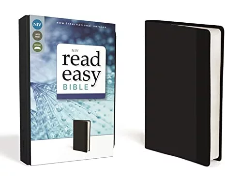 NIV, ReadEasy Bible, Large Print, Imitation Leather, Black, Red Letter Edition