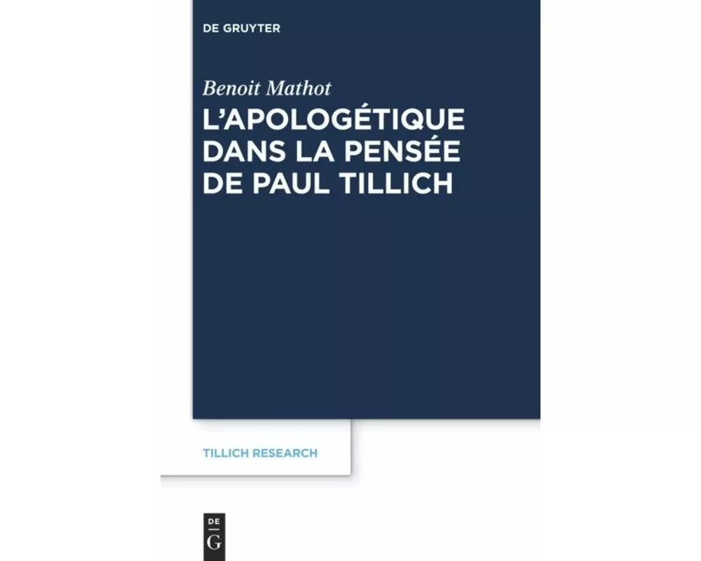L'apologétique dans la pensée de Paul Tillich