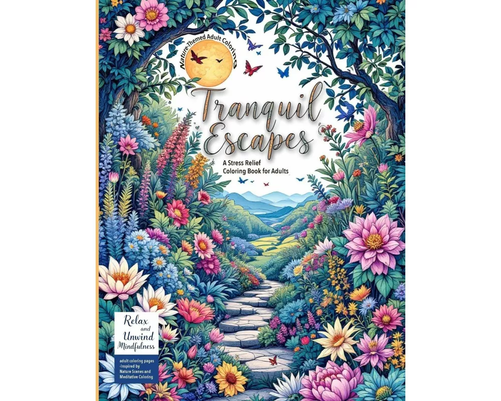 (Nature-Themed Adult Coloring Book) Tranquil Escapes