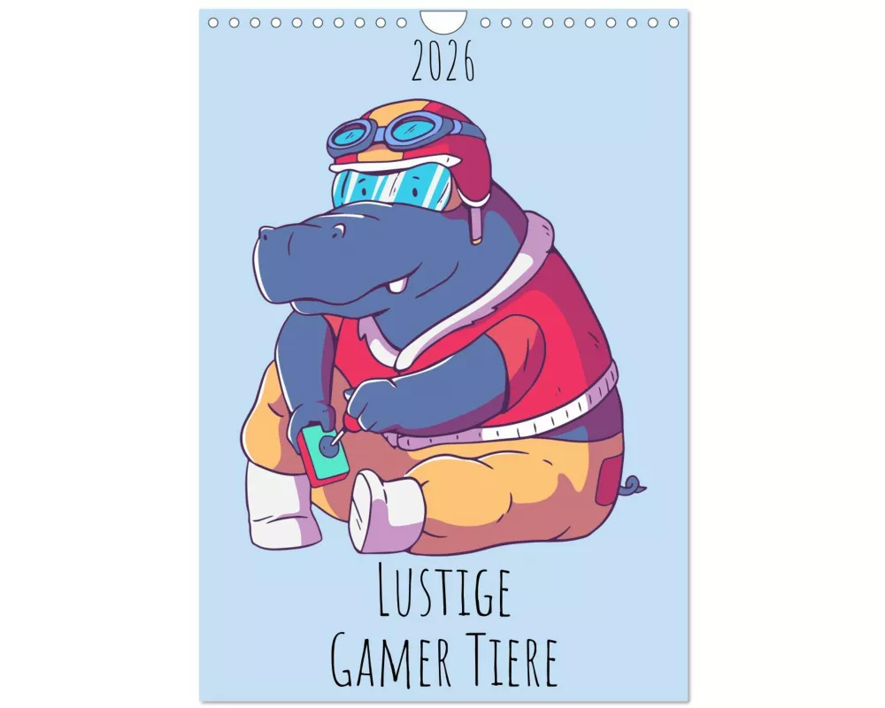 Lustige Gamer Tiere (Wandkalender 2026 DIN A4 hoch), CALVENDO Monatskalender