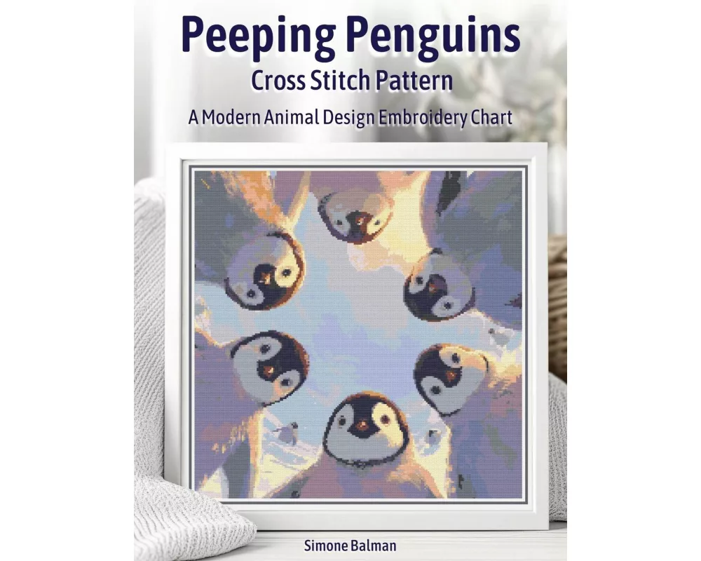Peeping Penguins Cross Stitch Pattern