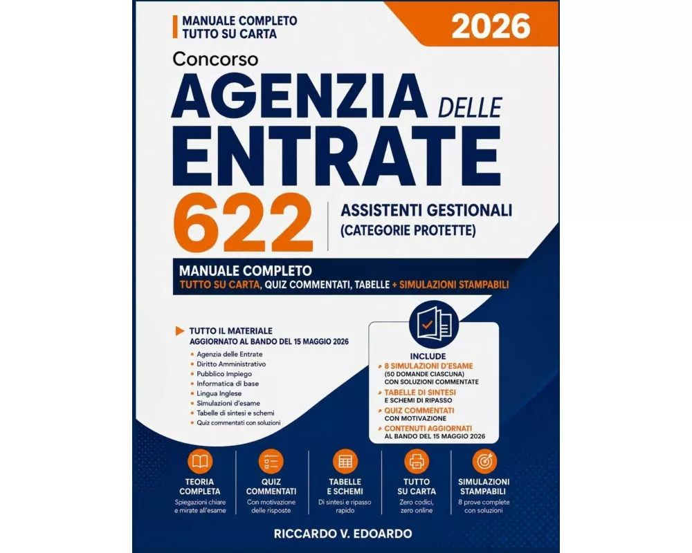 Concorso Agenzia delle Entrate 2026 - 622 Assistenti Gestionali (Categorie Protette)