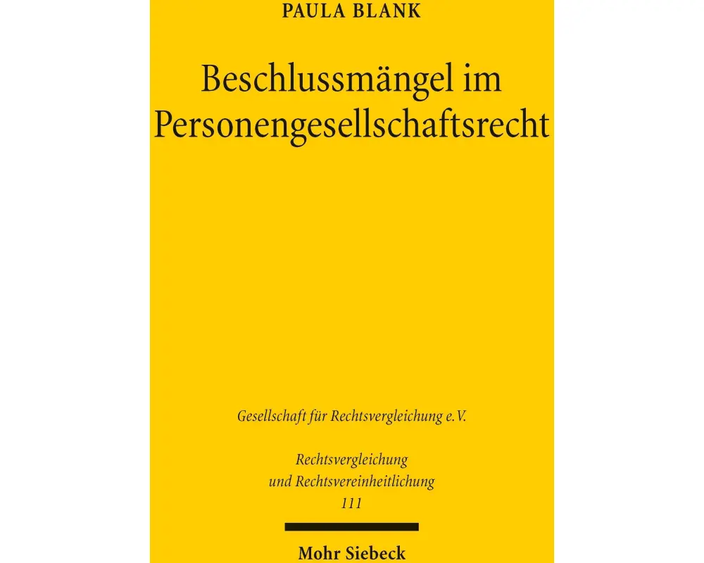Beschlussmängel im Personengesellschaftsrecht
