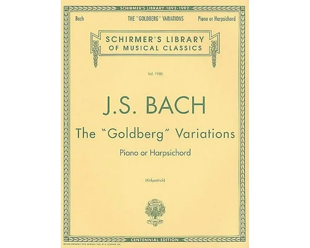 Bach Goldberg Variations Schirmer Library of Classics Vol. 1980 Advanced Piano Sheet Music Baroque Masterpiece Songbook for Pianists, Music Scholars a