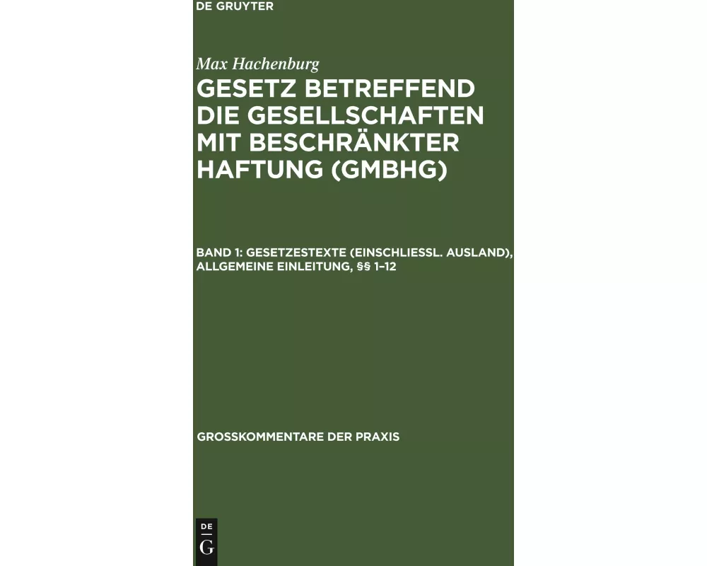 Gesetzestexte (einschließl. Ausland), Allgemeine Einleitung, §§ 1-12