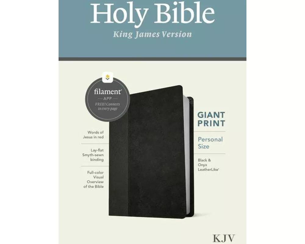 KJV Personal Size Giant Print Bible, Filament Enabled Edition (Leatherlike, Black/Onyx)
