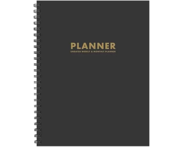 Charcoal Gray 8.5 X 11 Undated Monthly Planner