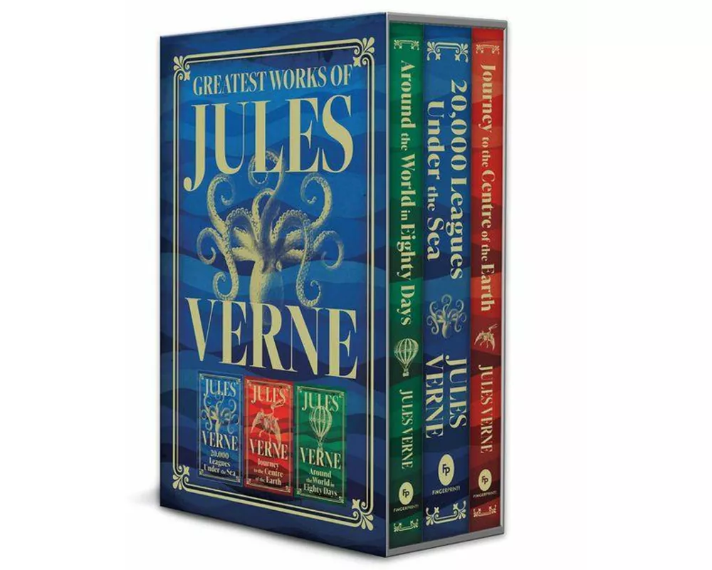 Greatest Works of Jules Verne: 20,000 Leagues Under the Sea, Journey to the Centre of the Earth, Around the World in Eighty Days (Deluxe Hardbound Edi
