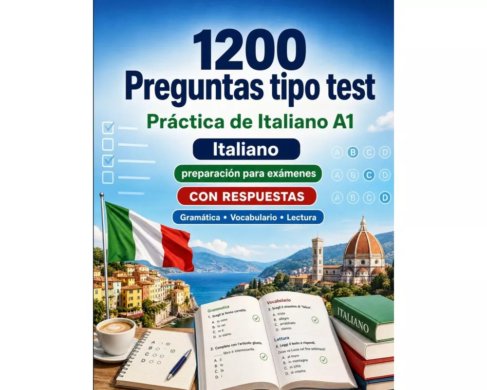 1200 preguntas tipo test para practicar Italiano nivel A1