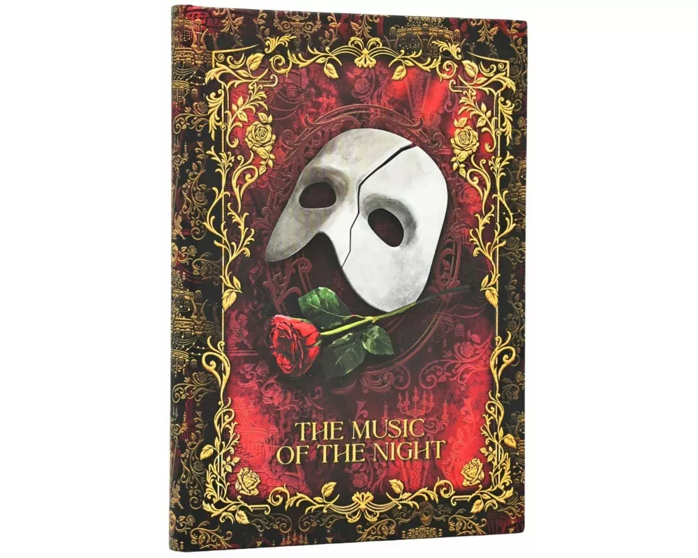 Masked Melody (Phantom of the Opera) Midi Lined Hardcover Journal (Elastic Band Closure)