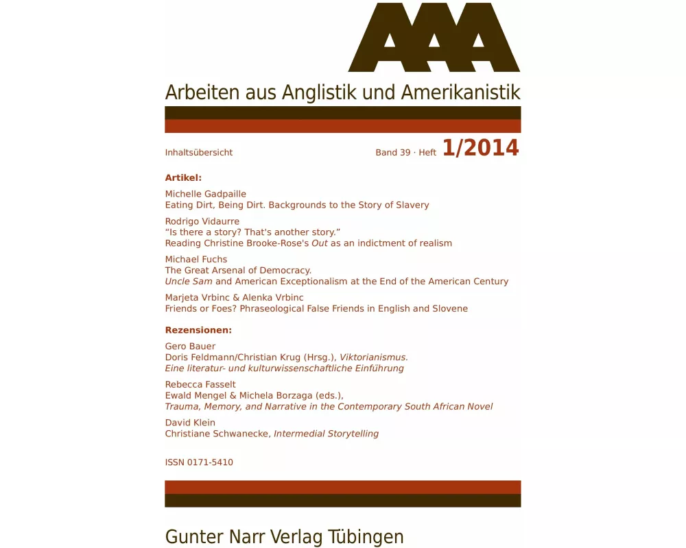 AAA Arbeiten aus Anglistik und Amerikanistik 2014 Heft 1