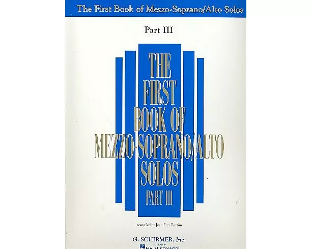First Book of Mezzo-Soprano Solos - Part III