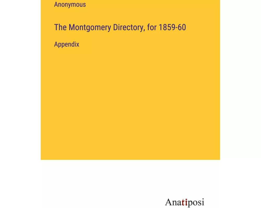 The Montgomery Directory, for 1859-60