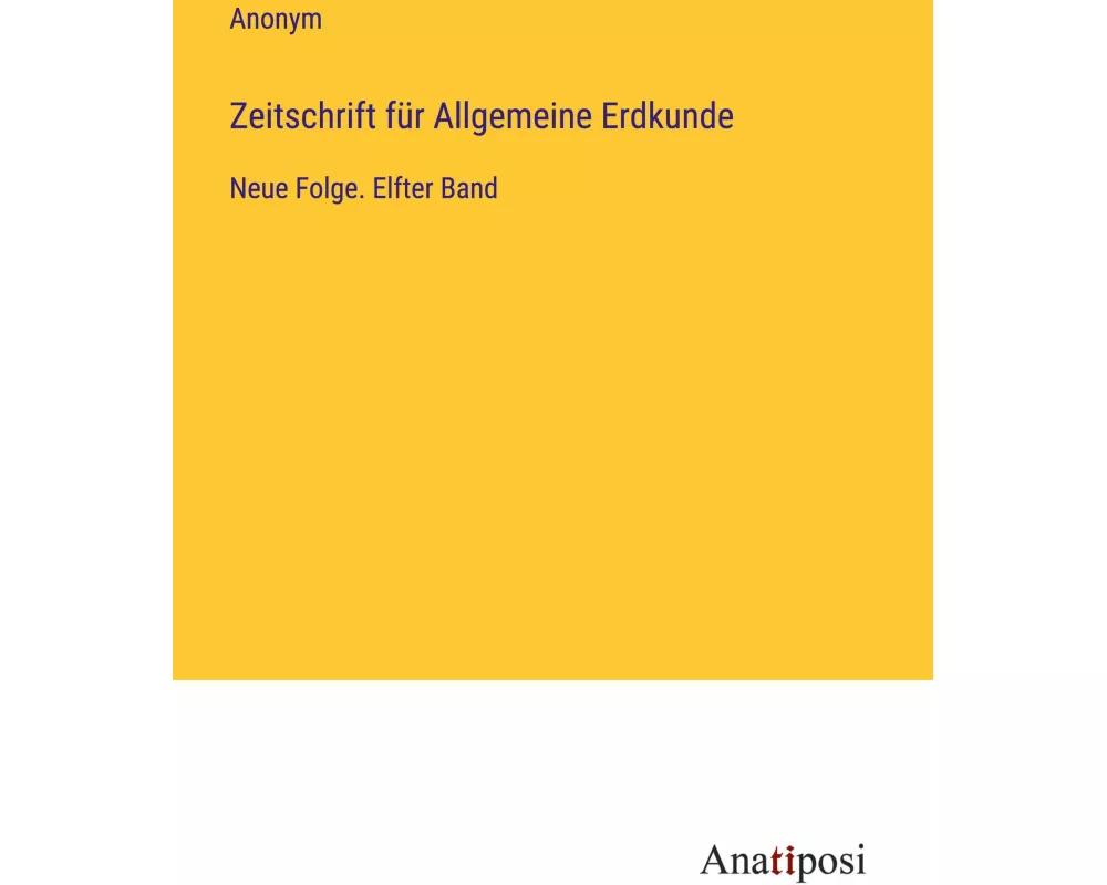 Zeitschrift für Allgemeine Erdkunde