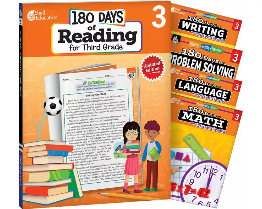 180 Days(TM): Reading, Math, Problem Solving, Writing, & Language for Grade 3: 5-Book Set