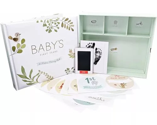 Baby's First Years-A Modern Memory Book with Keepsake Box