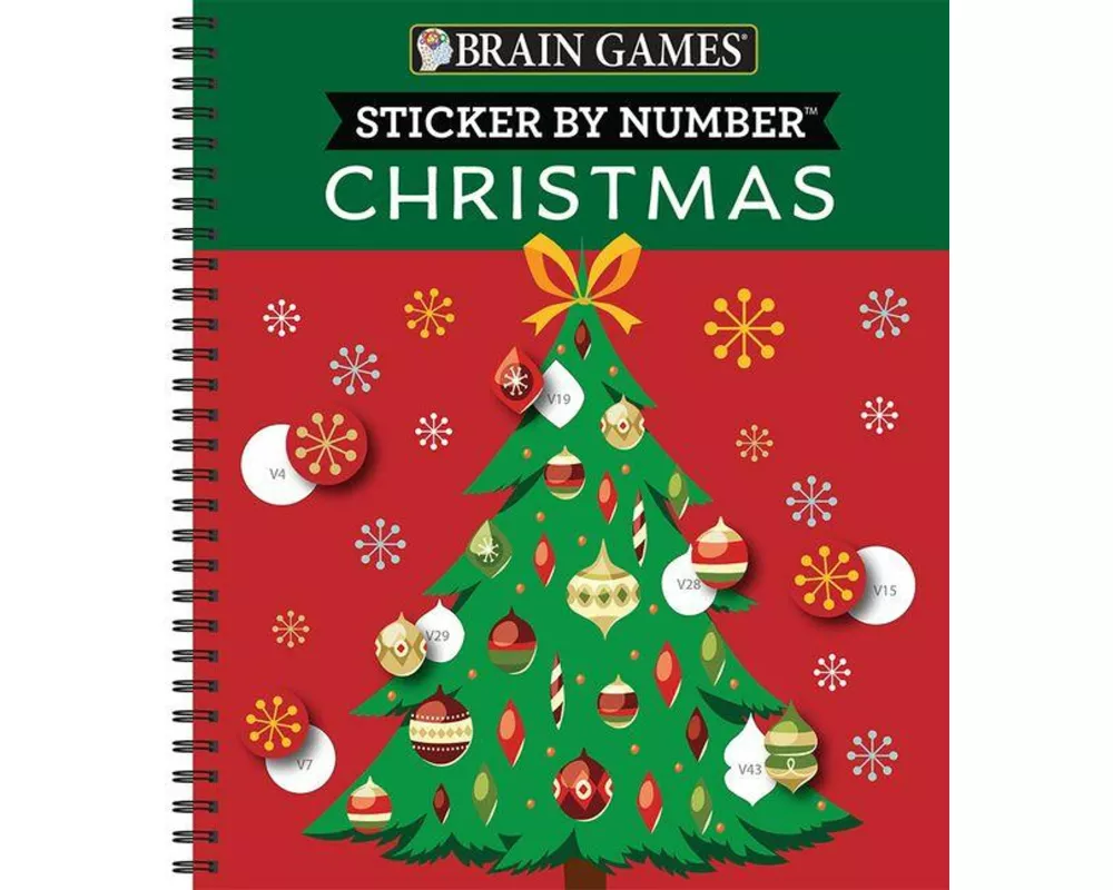 Brain Games - Sticker by Number: Christmas (28 Images to Sticker - Christmas Tree Cover)