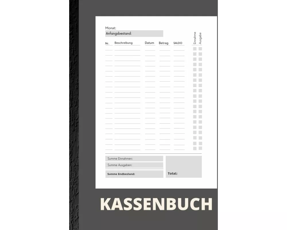 Kassenbuch A5- Einfaches Einnahmen und Ausgaben Buch für Selbständige, Kleinunternehmer und Vereine