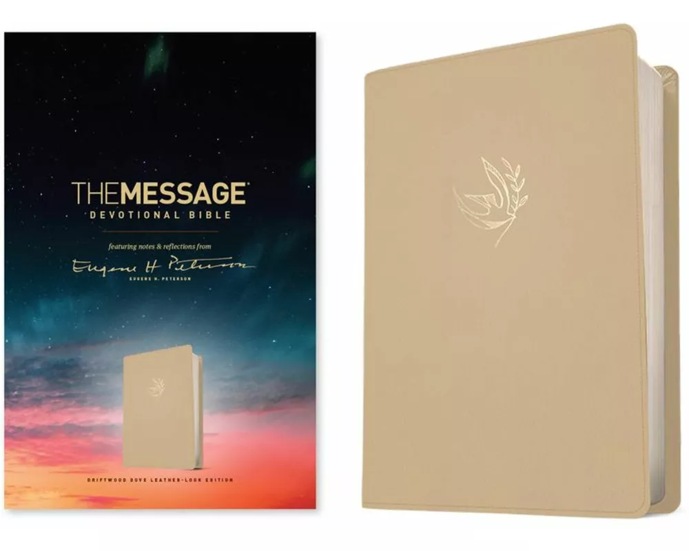 The Message Devotional Bible (Leather-Look, Driftwood Dove)