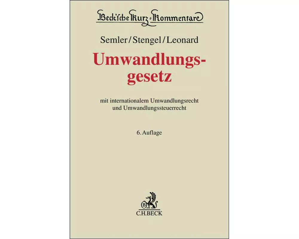 Umwandlungsgesetz. UmwG