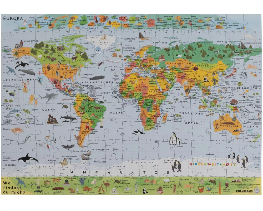 Die Kinderweltkarte als Puzzle