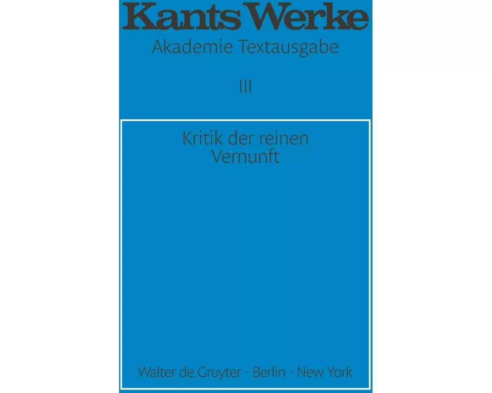 Kritik der reinen Vernunft
