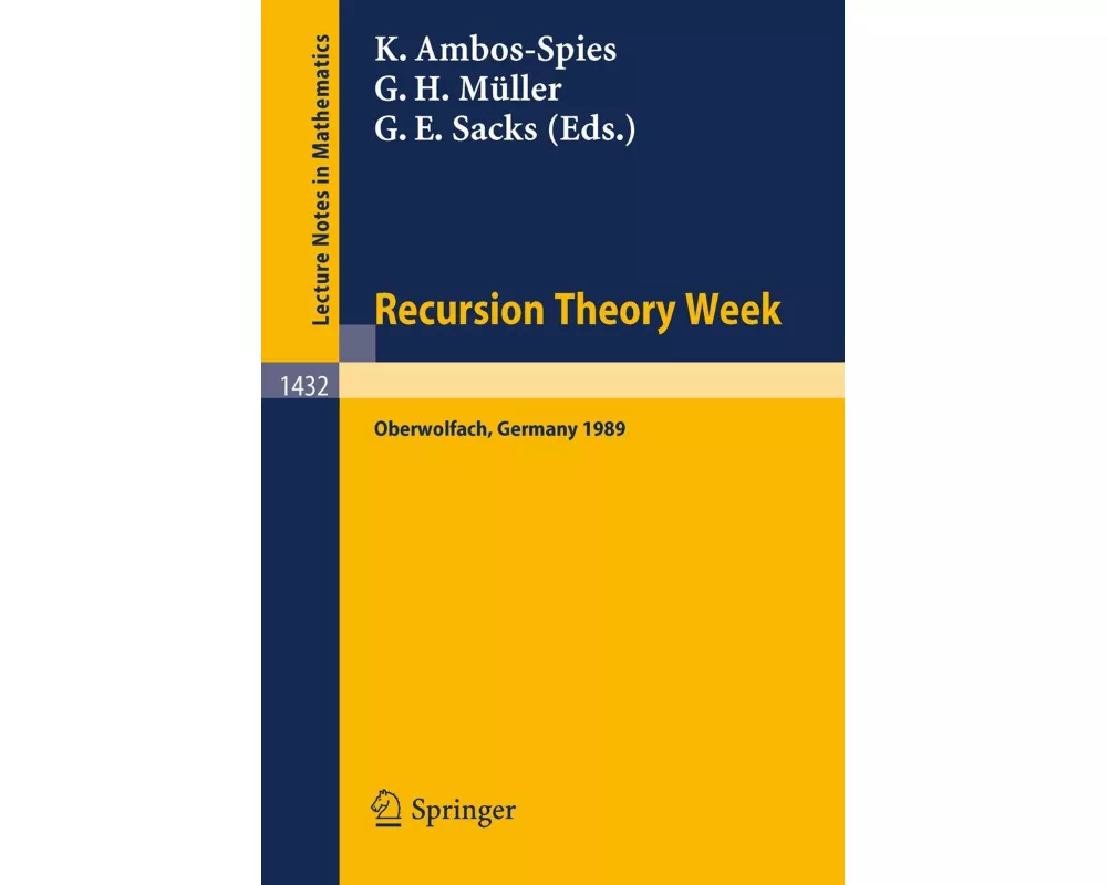 Recursion Theory Week