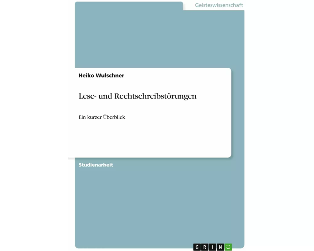 Lese- und Rechtschreibstörungen