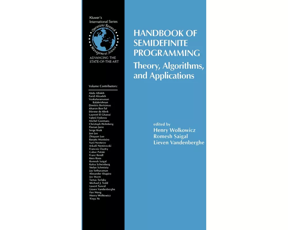 Handbook of Semidefinite Programming