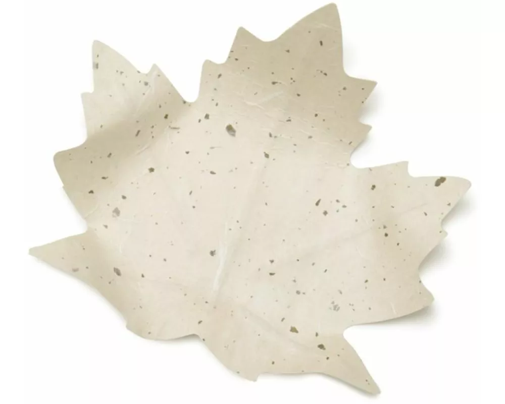Flexible Hanji-Papierschale Ahornblatt Weiß – Ablage / Servierschale aus koreanischem Hanji-Papier