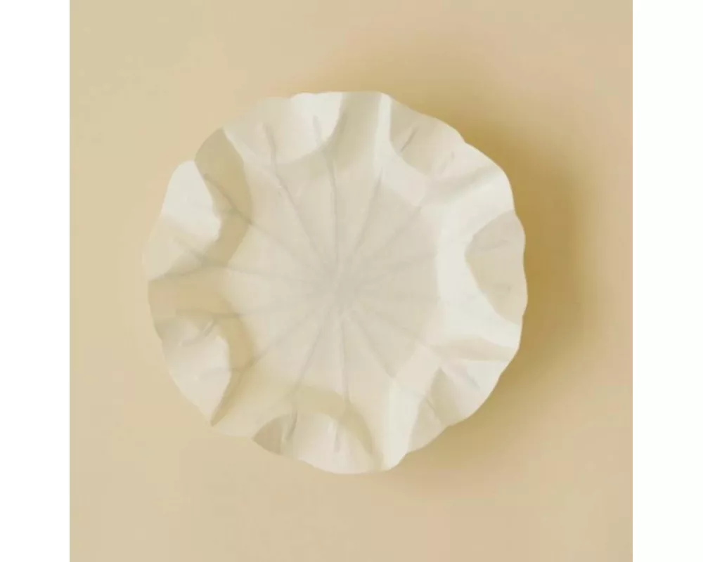 Flexible Hanji-Papierschale Lotusblatt (S) Weiß – Ablage / Servierschale aus koreanischem Hanji-Papier