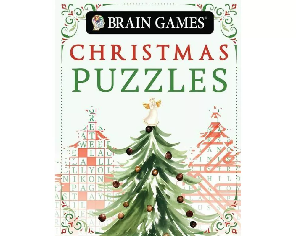 Brain Games - Take-Along - Christmas Puzzles (Stocking Stuffer - Christmas Tree Cover)