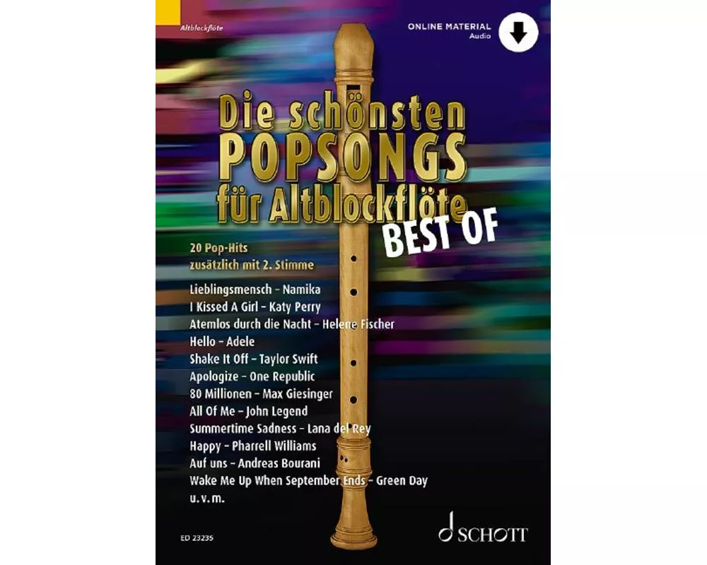 Die schönsten Popsongs für Alt-Blockflöte BEST OF