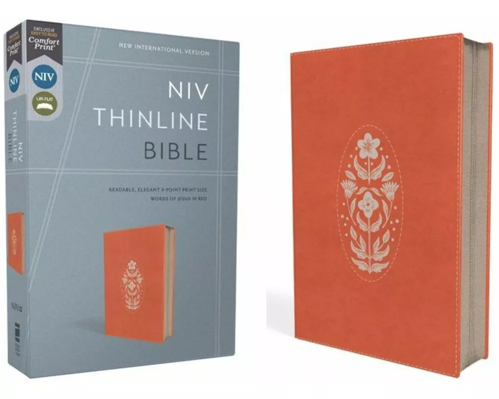 NIV, Thinline Bible, Leathersoft, Coral, Zippered, Red Letter, Comfort Print