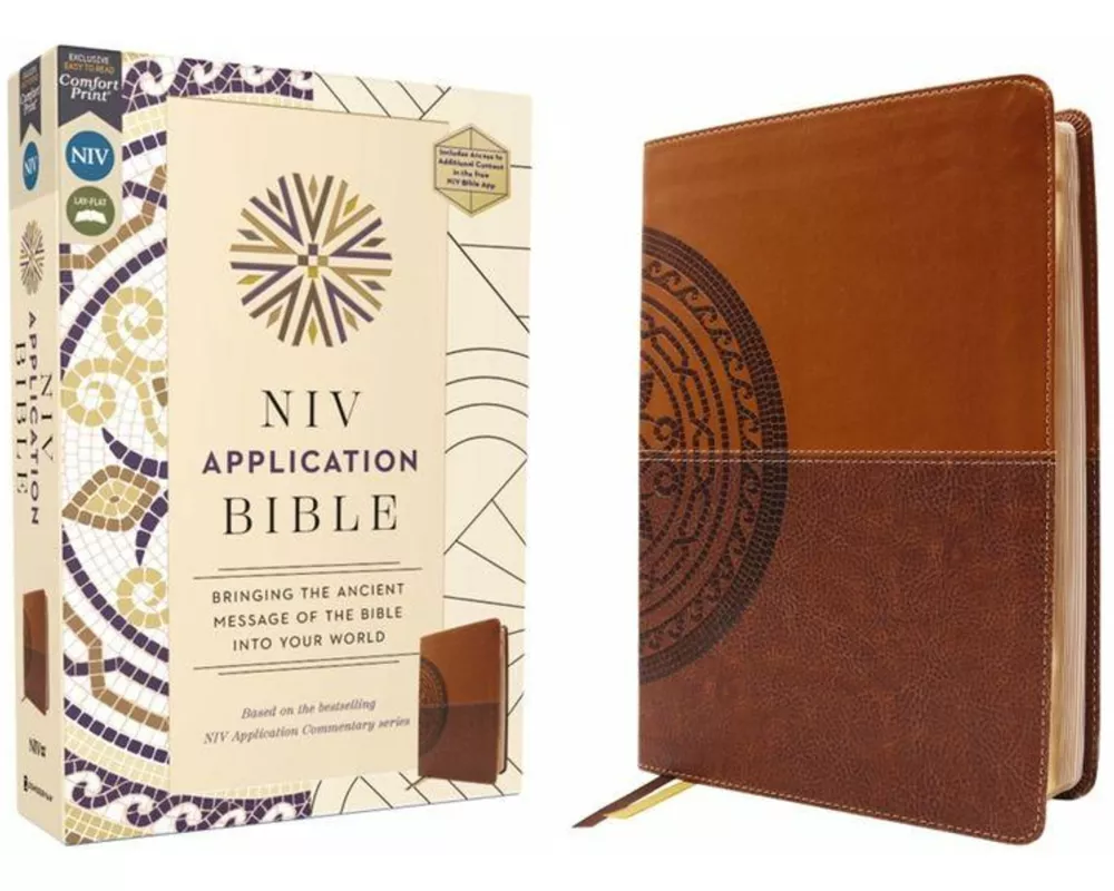 NIV Application Bible, Leathersoft, Brown, Red Letter, Comfort Print