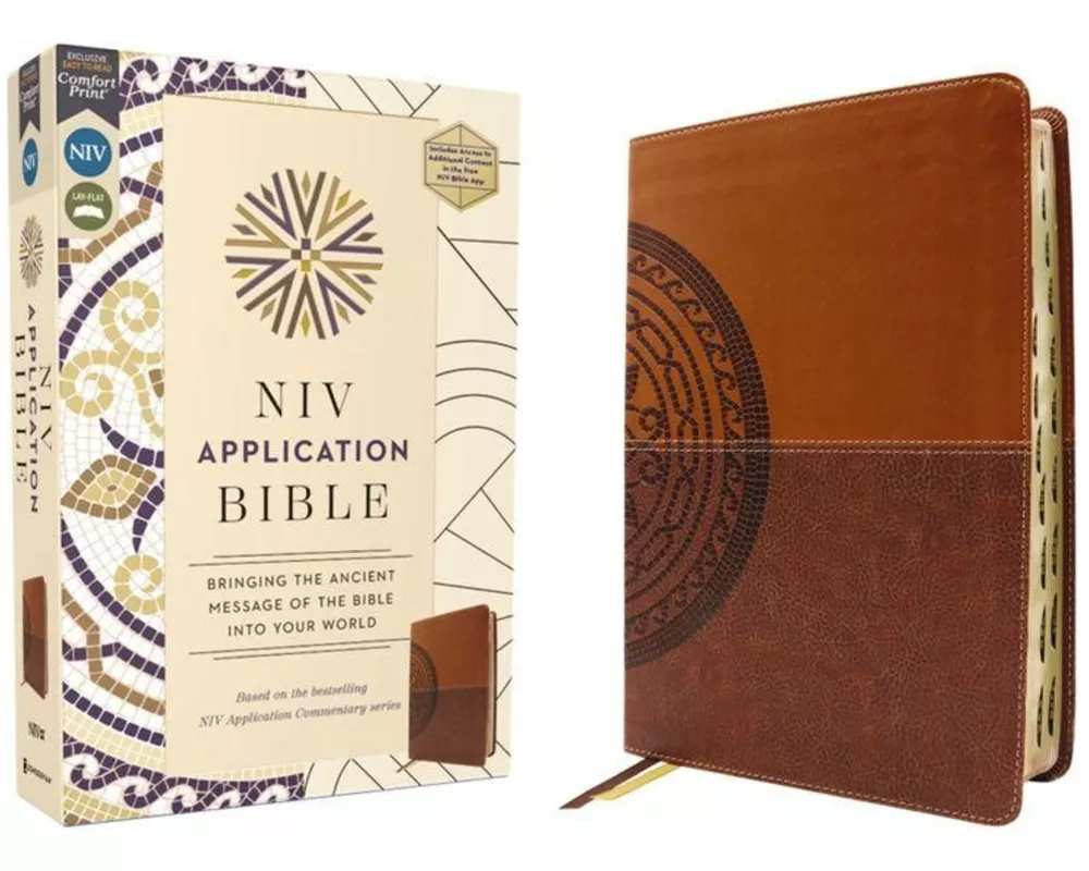 NIV Application Bible, Leathersoft, Brown, Red Letter, Thumb Indexed, Comfort Print