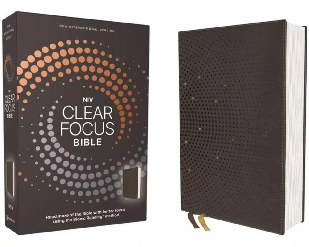 NIV, Clear Focus Bible, Leathersoft, Charcoal Brown