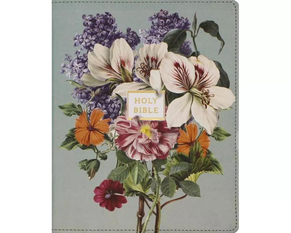 NIV, Artisan Collection Bible, Large Print, Leathersoft, Sage Floral, Red Letter, Comfort Print