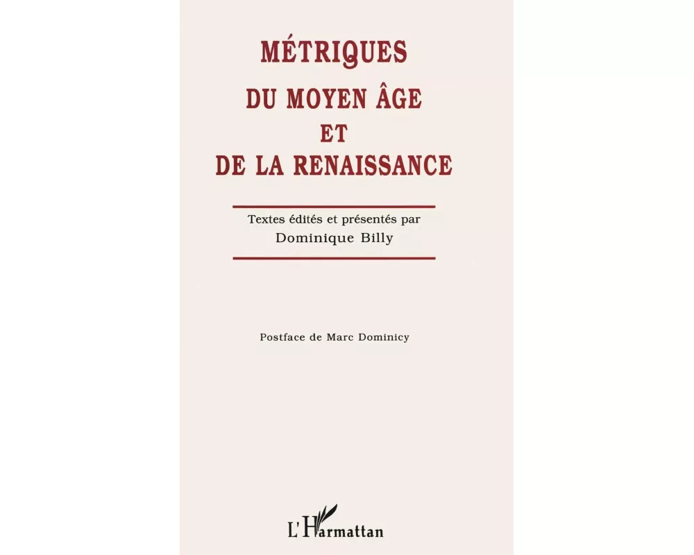 MÉtriques Du Moyen Âge Et De La Renaissance