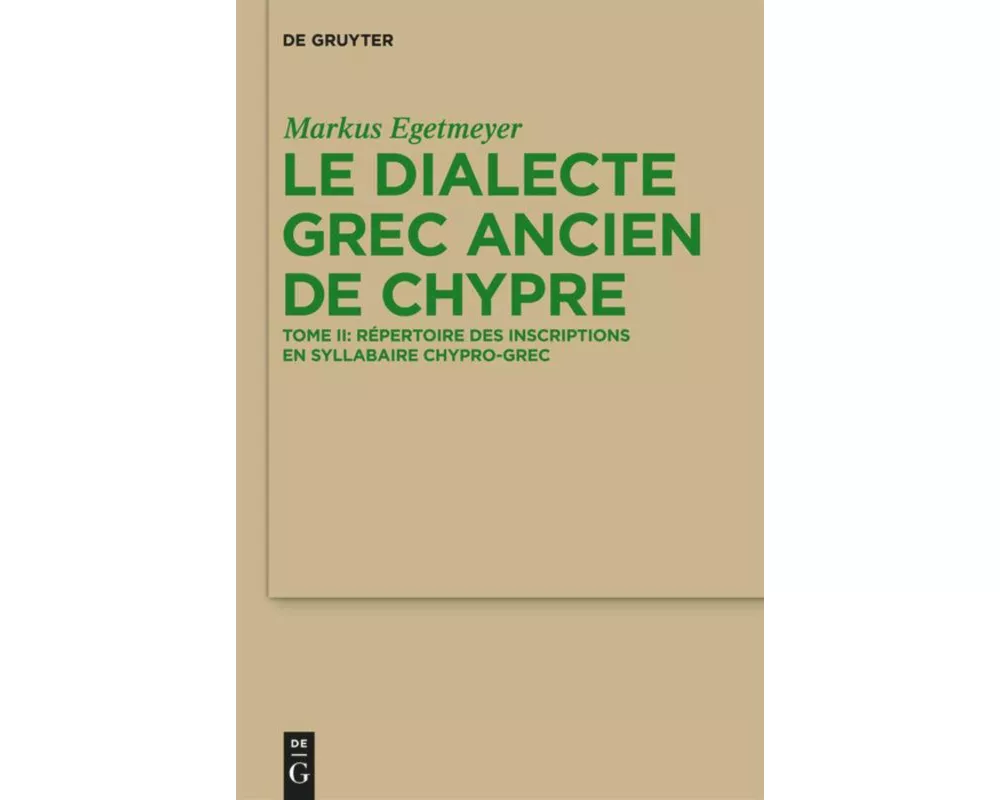 Le dialecte grec ancien de Chypre