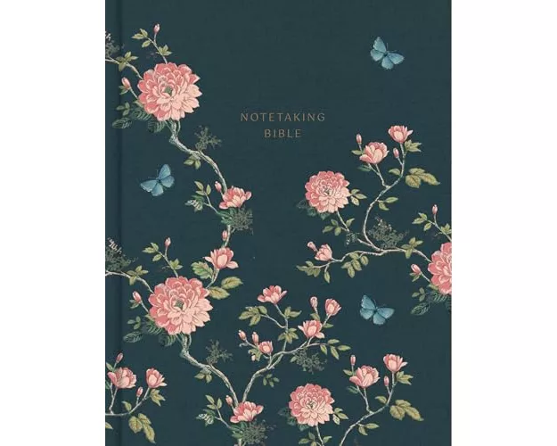 KJV Notetaking Bible, Expanded Reference Edition, Navy/Floral Cloth Over Board
