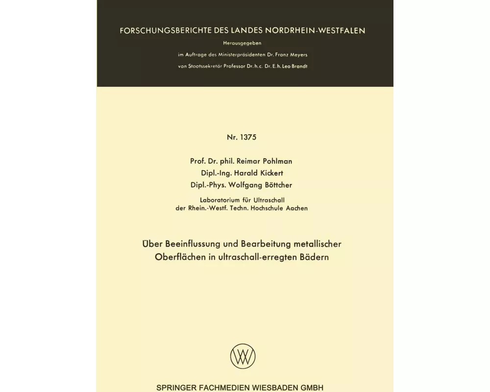Über Beeinflussung und Bearbeitung metallischer Oberflächen in ultraschall-erregten Bädern