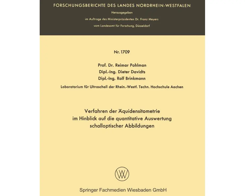 Verfahren der Äquidensitometrie im Hinblick auf die quantitative Auswertung schalloptischer Abbildungen