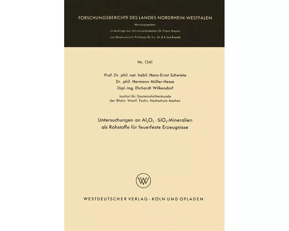 Untersuchungen an Al2O3 · SiO2-Mineralien als Rohstoffe für feuerfeste Erzeugnisse